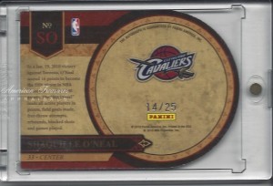 Shaquille O'Neal #SO 2010 Panini Crown Royale Majestic Signatures 14 of 25 back